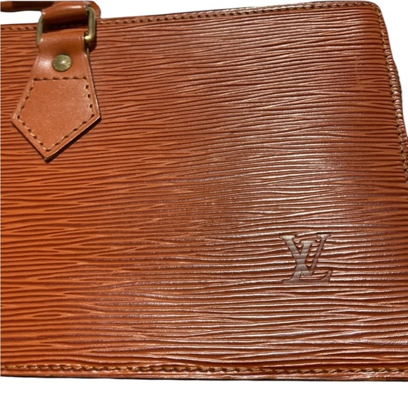 AUTHENTICATED LOUIS VUITTON EPI Leather SAC Triangle Hand Bag Cognac Brown +COA - Picture 4 of 16